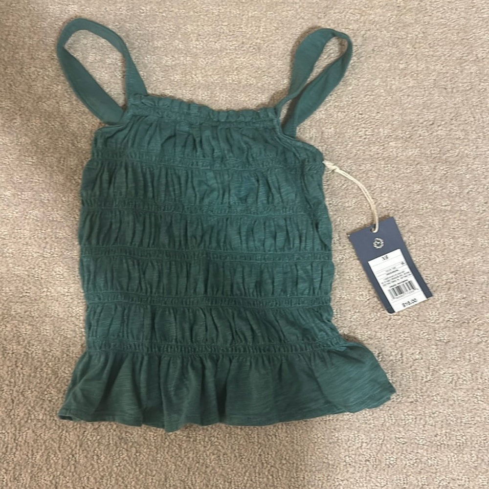 Target brand XS smocked green tank, never worn